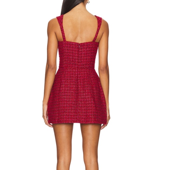 Amanda Uprichard Bethany Skort Red Romper in Durham Tweed - Picture 2 of 4